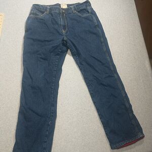 REDHEAD Flannel Lined Jeans Mens 38/34 Heavy Denim Blue Jeans.